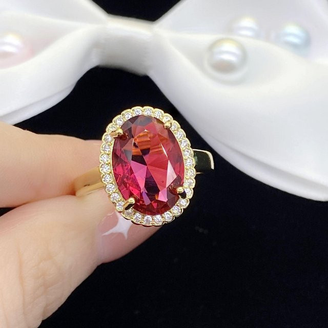 POMOiii Ring, Zirkon, Damen, rose rot - Bild 1