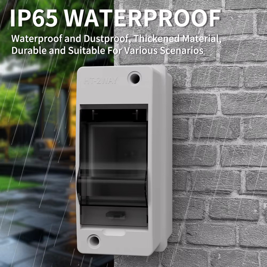 GTRIC Verteilerkasten HT-Serie Anschlusskasten 2/3-Wege aus Kunststoff, IP65 wasserdicht, mit Klemmen und DIN-Schiene für den Outdoor-Bereich - Bild 4