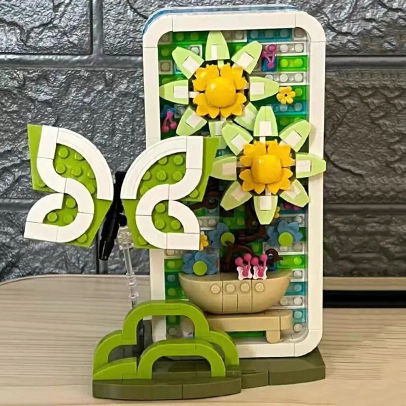 LOZ 1932 Ewige Blume Frühlings Schmetterling und Pflanzen Baubausteine 3D Mini Klemmbaustein Set für Kinder in Mehrfarbig - Bild 2