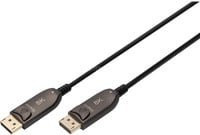 Digitus DisplayPort AOC Hybrid Glasfaserkabel DisplayPort 1.4, Schwarz, Länge: 10 m - Bild 1