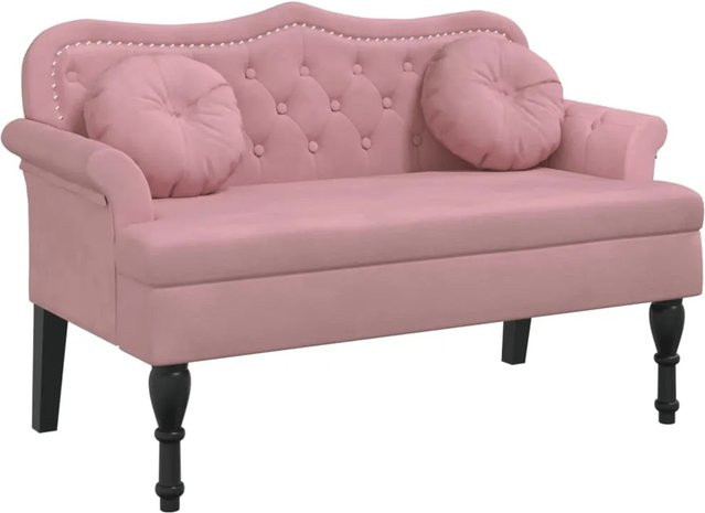 vidaXL Sitzbank aus Samt mit Kissen in Rosa, B/T/H: 120,5 x 65 x 75 cm - Bild 1