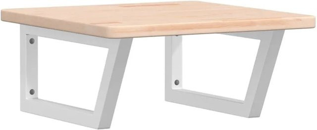 vidaXL Waschtischplatte aus Massivholz Eiche und Stahl in Braun/Eiche mit Halterung - Bild 1