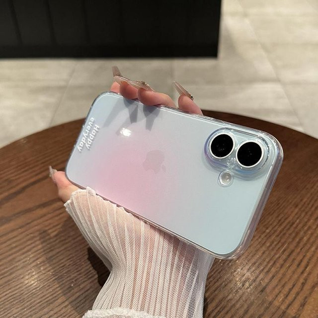 Stoßfeste Handyhülle von Yiran Bag in Pink mit transparentem Farbverlauf für iPhone 15 Pro, 14, 13, 12 und 11 Modelle - Bild 1
