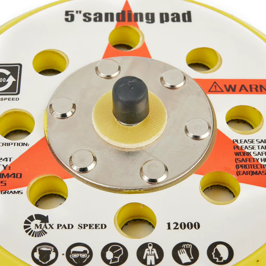 Vibratite Sander Stützteller für Exzenterschleifer, 125 mm Durchmesser, 8 Löcher, Gelb, 5/16 Zoll UNF Außengewinde - Bild 4