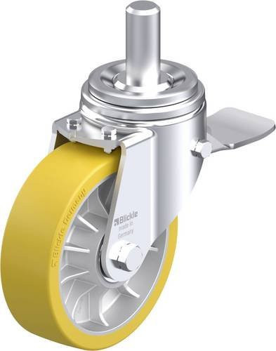 Blickle Stahlblech-Lenkrolle LHZ-ALTH 162K-ST in Silber und Gelb mit 160 mm Rad-Durchmesser und 900 kg Tragfähigkeit - Bild 1