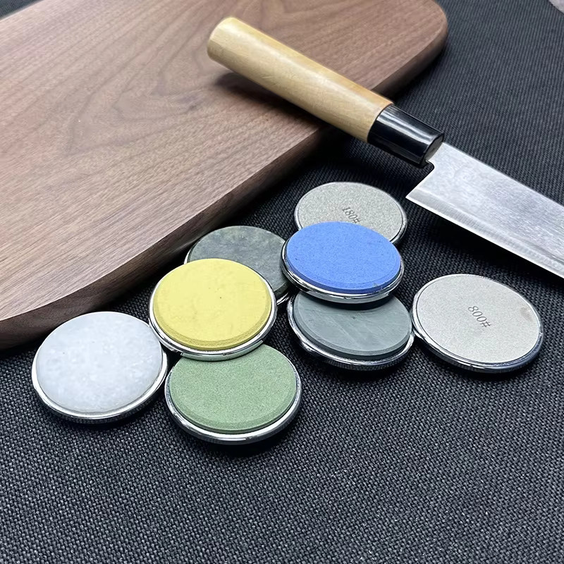 RSCHEF Profi Messerschärfer Set mit Achat, Diamantstein und Ölstein für Hackmesser aus Holz - Bild 3
