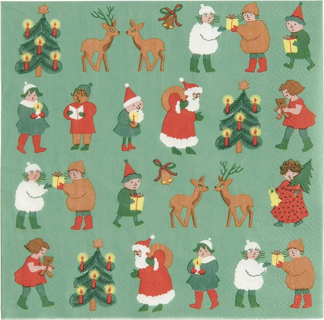 Rico Design Servietten mit Weihnachtsfiguren, 20 Stück, Mehrfarbig - Bild 1