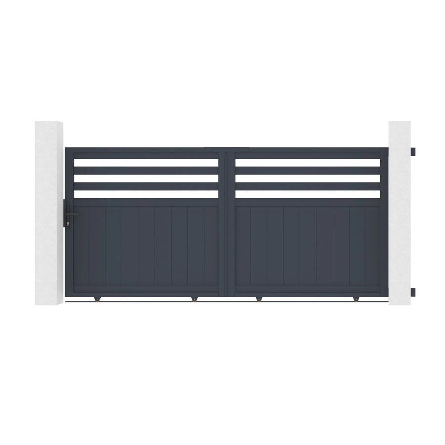 Casanoov Elektrisches Schiebetor Nevis aus Aluminium in Anthrazit/Grau mit Schiebetorantrieb Ranger C300, B: 300 cm, H: 140 cm - Bild 2