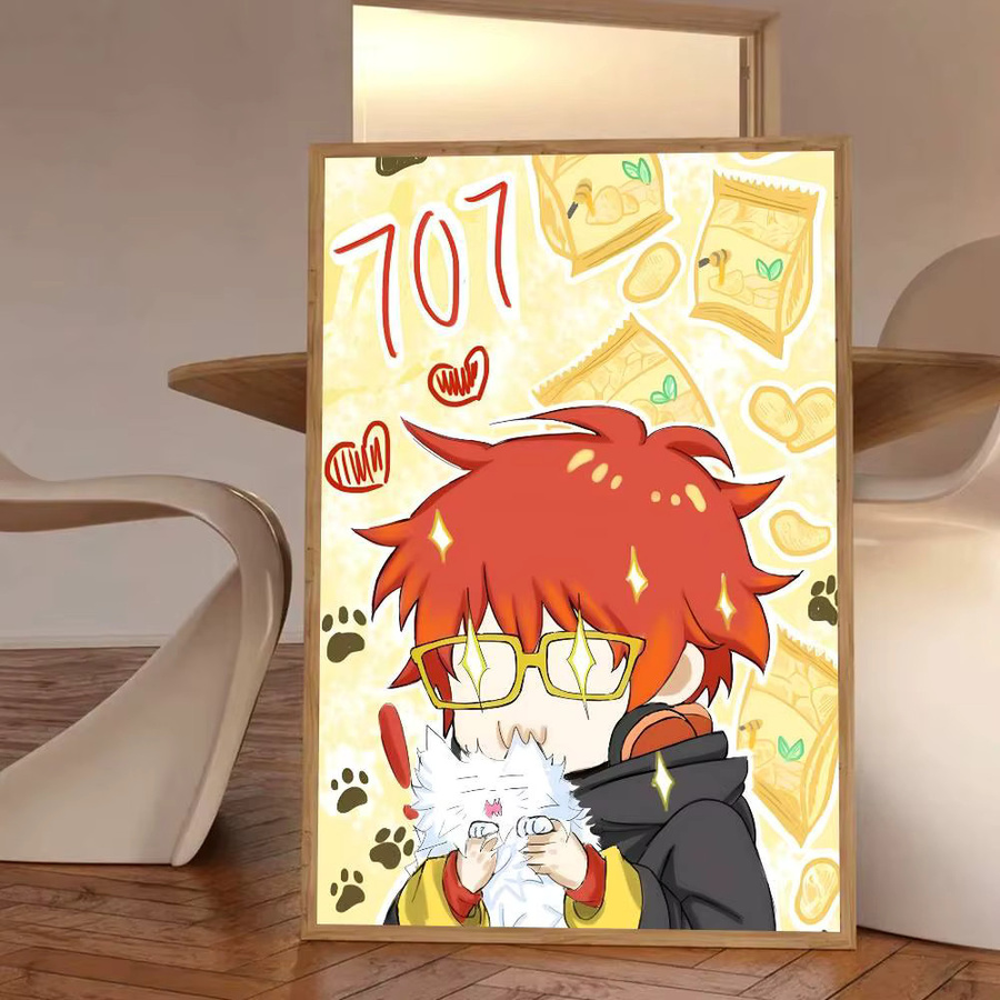Anime M-Mystic M-Messenger Game 707 Poster, selbstklebend und wasserfest, mehrfarbig, B: 15,0 cm, H: 15,0 cm - Bild 5