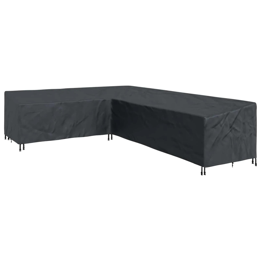 vidaXL Möbelschutzhülle für Ecksofas aus wasserabweisendem Polyester in Schwarz, B/T/H: 355 x 275 x 80 cm - Bild 2