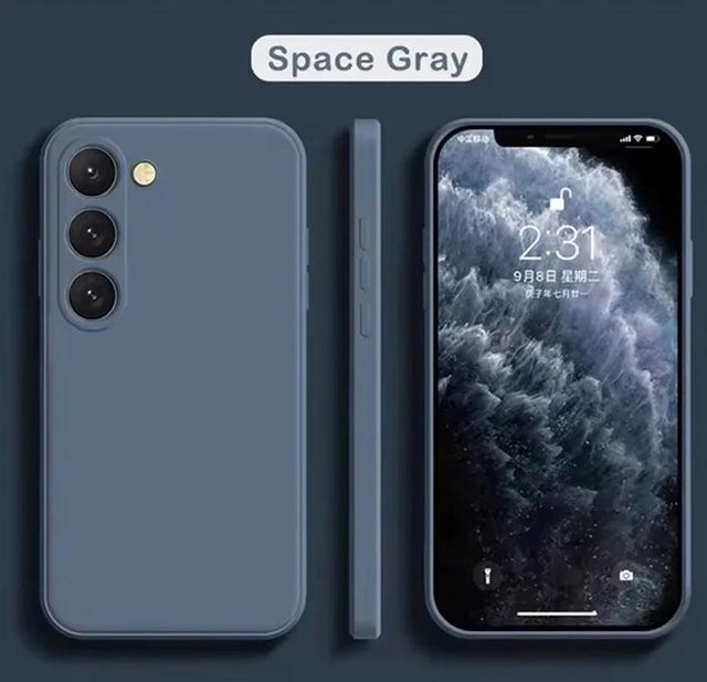 Flüssigsilikon Handyhülle für Samsung Galaxy S23 Plus in Grau - Bild 1