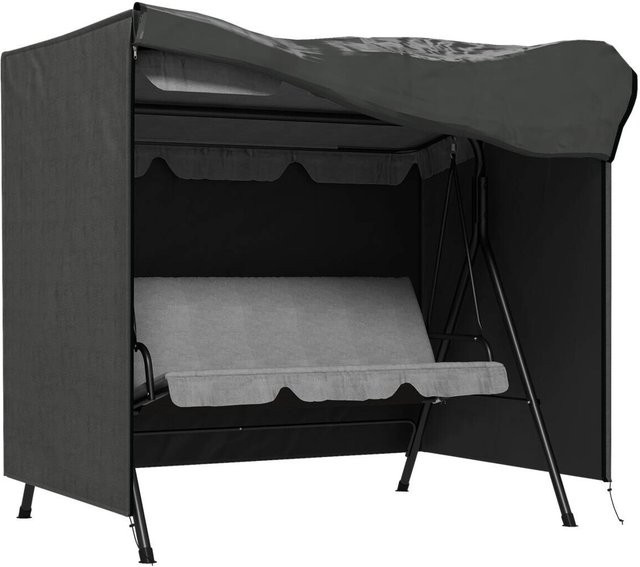 Outsunny Hollywoodschaukel Abdeckung für 3 Sitzer, wasserabweisende und UV-beständige Schutzhülle aus 420D Oxford Gewebe, Dunkelgrau, B/H/L: 177 x 114 x 152 cm - Bild 1