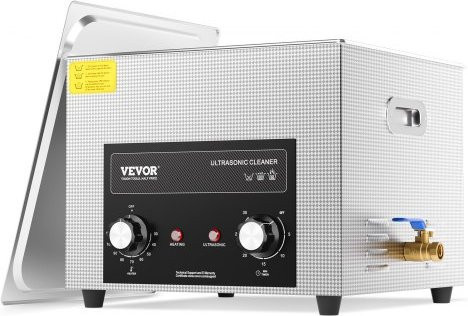 VEVOR Ultraschallreiniger 15 L mit Heiztimer und Korb, professionelle digitale Schallkavitationsmaschine aus Edelstahl in Silber, 360 W für Laborwerkzeuge, Metallteile und Autoteile - Bild 1