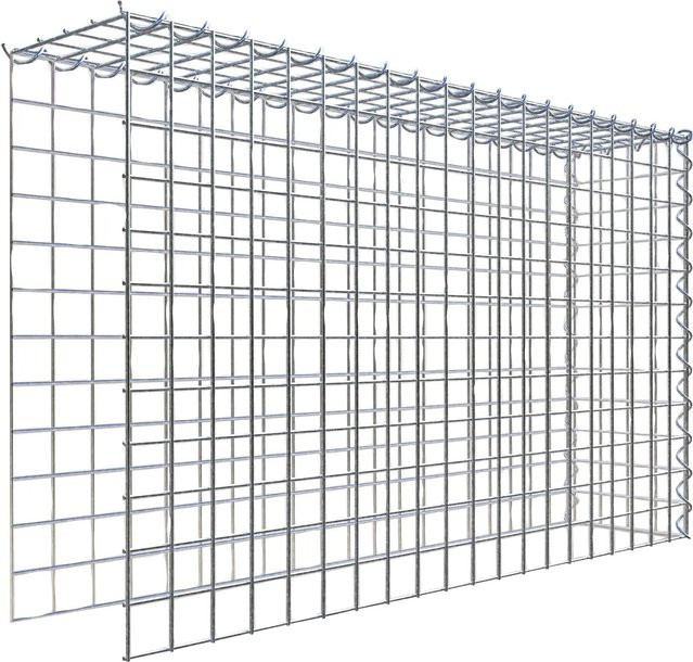 Gabiona Gabione-Anbaukorb Typ 4 in Silbergrau, Drahtgitter aus Stahl, B/H/T: 60 x 100 x 20 cm - Bild 1