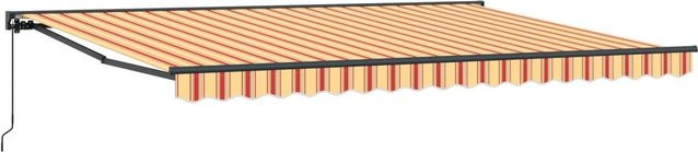 vidaXL Manuell Einziehbare Markise mit Semi-Cassette in Gelb-Orange, B: 450 cm, T: 350 cm - Bild 1