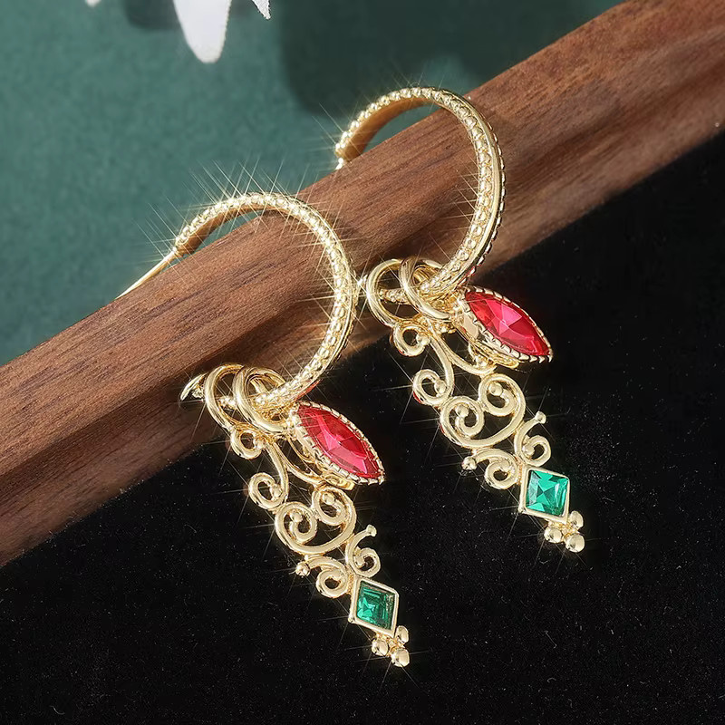 YoYo Hängeohrringe, Gold, Zirkonia, Damen, Vintage - Bild 3