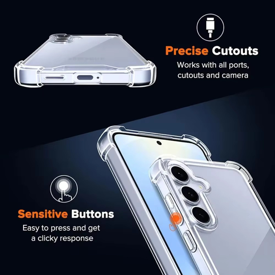 Transparente Samsung Schutzhülle aus PC und TPU mit Airbag-Schutz für verschiedene Modelle - Bild 6
