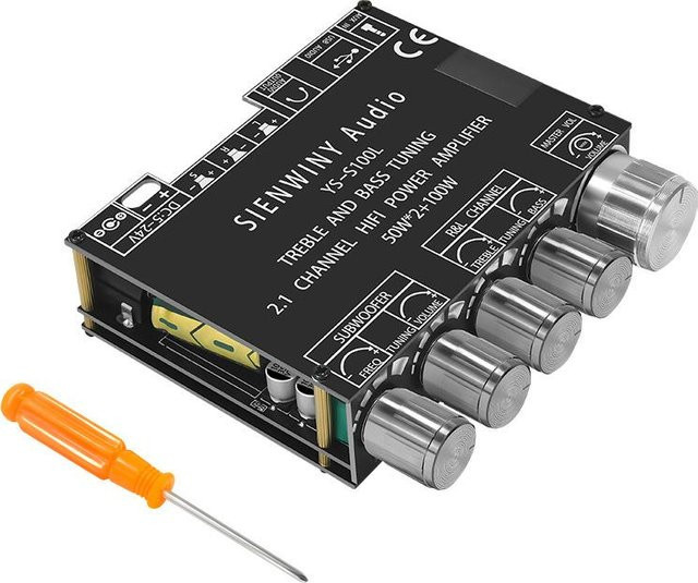 TOMTOP JMS Multifunktionales 2.1-Kanal Bluetooth Leistungsverstärkermodul mit Stereo-Subwoofer in Schwarz - Bild 1