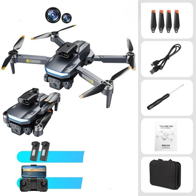 LYZRC A15 Pro Brushless ESC-Drohne mit Doppelkamera, schwarz, 2er Set - Bild 1