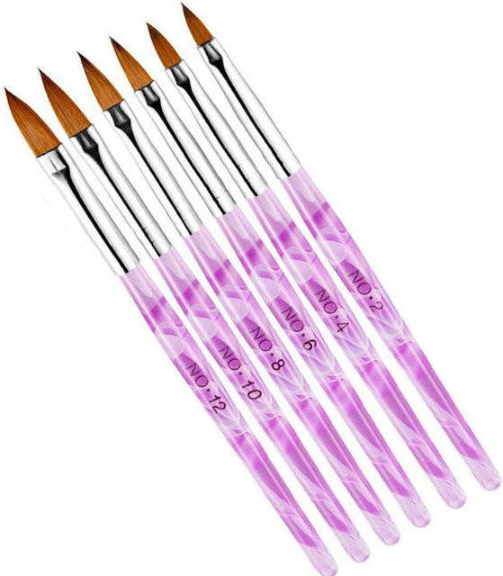 OTRESS Nail Art Pinsel Set, violett, 6 Stück - Bild 1