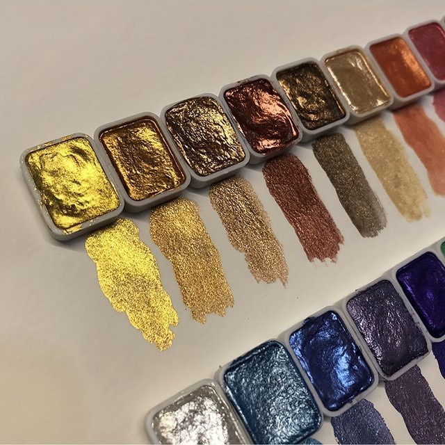 Tragbares Aquarell-Malset mit 20 Farben in einer Metallbox für Künstler und Erwachsene, Multicolour - Bild 1