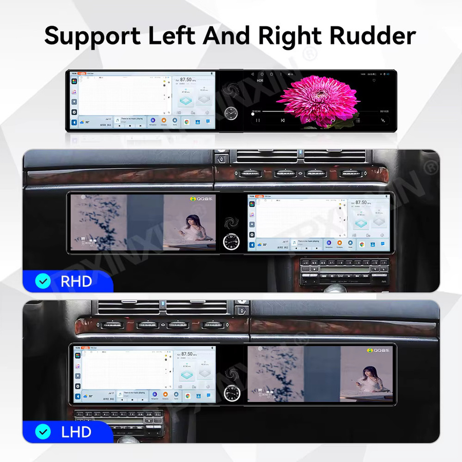 TPXINXIN Android Auto und CarPlay Multimedia Autoradio mit GPS-Navigation für Mercedes Benz S-Klasse W140 1991-1998, 24,6 Zoll, Schwarz - Bild 4