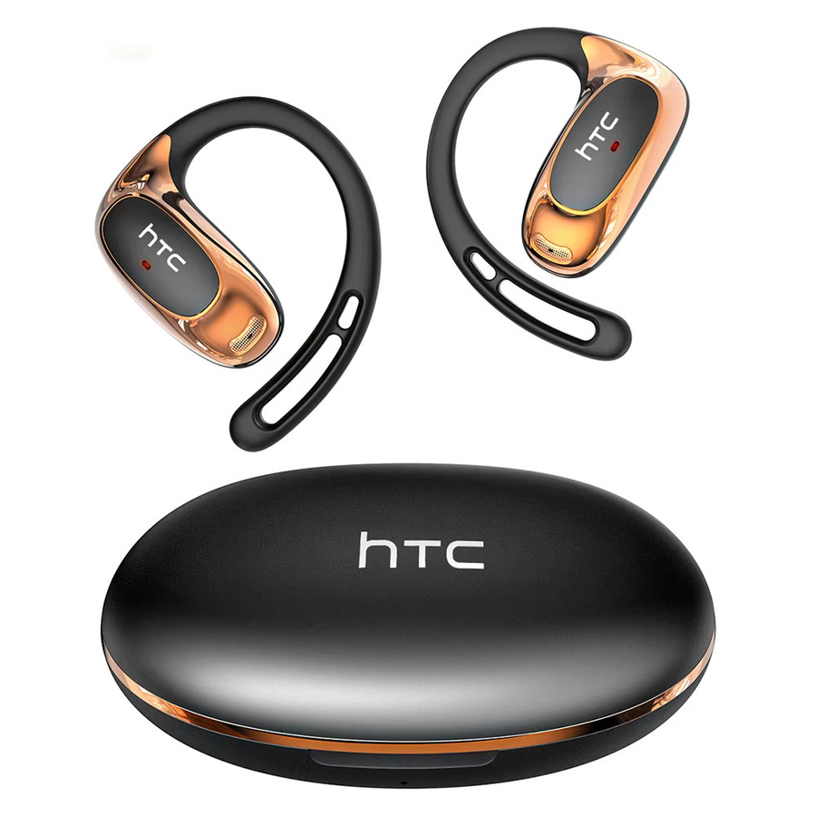 HTC NE35 Kabellose Bluetooth-Kopfhörer mit KI-Sprachübersetzung, OWS Niedriglatenz-In-Ear-Sportkopfhörer mit Mikrofon in Schwarz und Grau - Bild 5