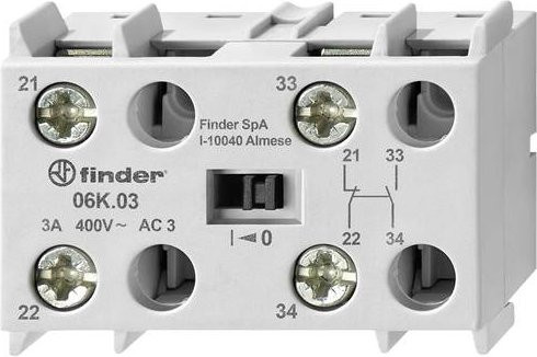 Finder 06K.03 Hilfsschalter mit 1 Schließer und 1 Öffner 2A in Weiß - Bild 1
