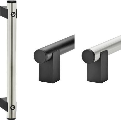 Rohde Rohrgriff U5-30.R300.37 in Schwarz und Silber, matt, L: 38,0 cm, B: 3,0 cm, H: 7,5 cm - Bild 1