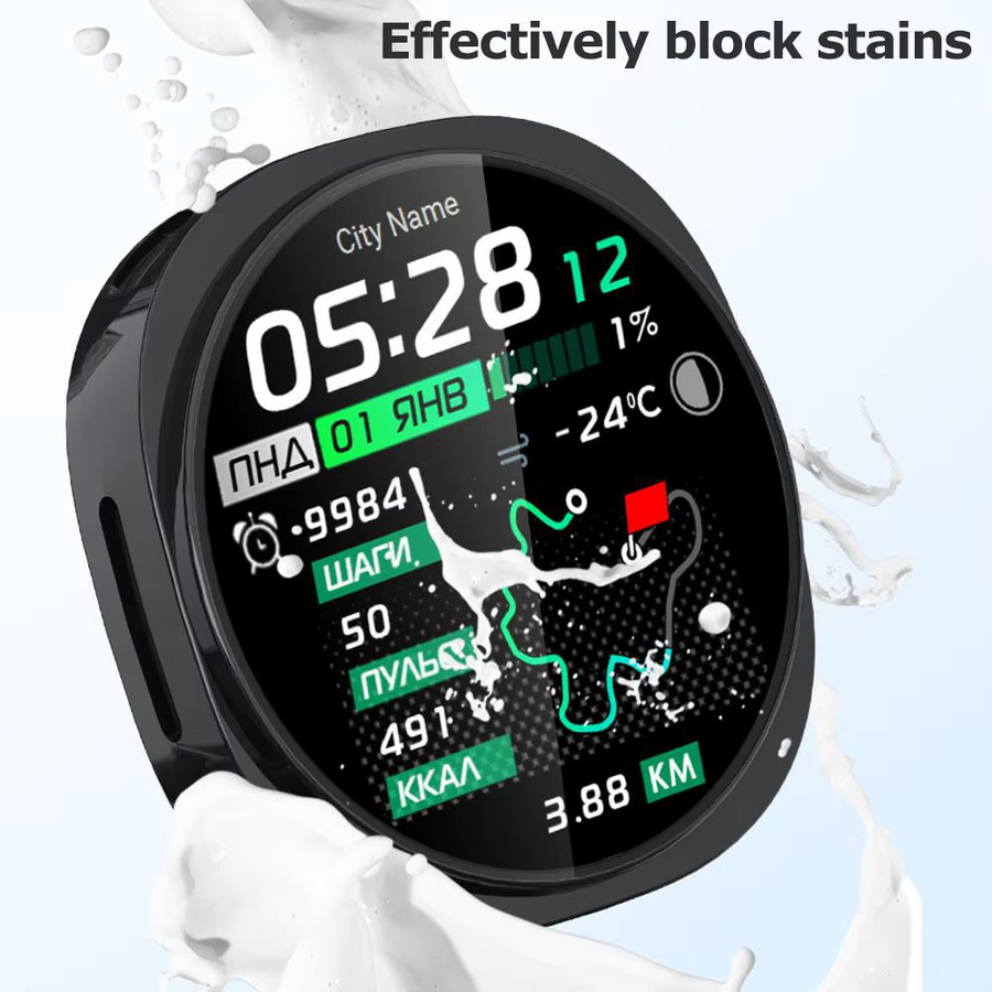 EIMO Uhrenzubehör, Displayschutzfolie und TPU-Gehäuse, Samsung Galaxy Watch 8, Schwarz - Bild 3