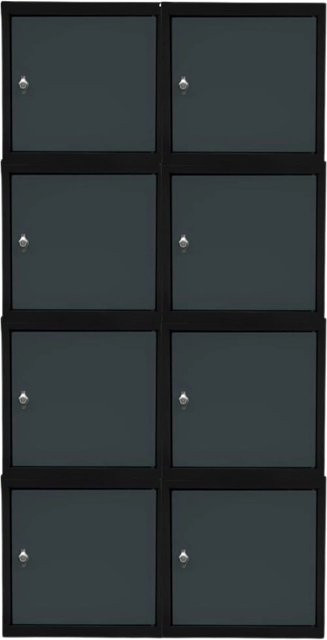 PROREGAL Blocky Schließfachwürfel Set mit 8 Einheiten und Drehriegelschloss für Vorhängeschlösser, Farbe: Anthrazit, B/T/H: 40 x 40 x 40 cm - Bild 1