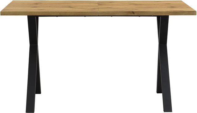 okwish Esstisch und Couchtisch in Rechteckform aus Schmiedeeisen und MDF, Farbe Braun, B/T/H: 140 x 80 x 76 cm - Bild 1