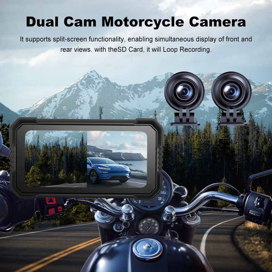 Freedconn Wireless CarPlay und Android Auto Motorrad DVR Navigation mit 6,25 Zoll Display in Schwarz - Bild 2
