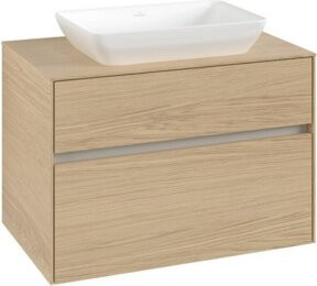 V&B Waschtischunterschrank Collaro in Nordic Oak mit mittiger Waschtischöffnung, B/T/H: 80 x 54,8 x 50 cm - Bild 1
