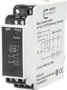 Metz Connect Überwachungsrelais 400V AC mit 2 Wechsler in Weiß - Bild 1