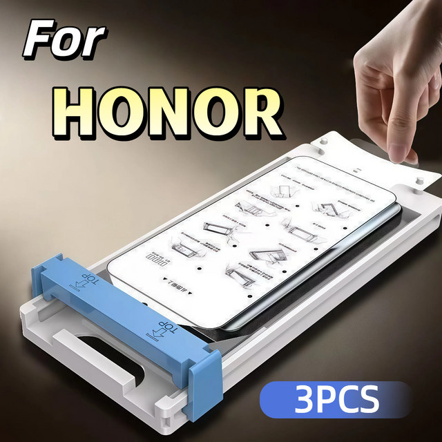 3er-Set Keramikfolie Displayschutzfolie für HONOR Magic 7 6 Pro 90 100 200 300 Ultra 400 transparent mit Positionierungsset - Bild 1