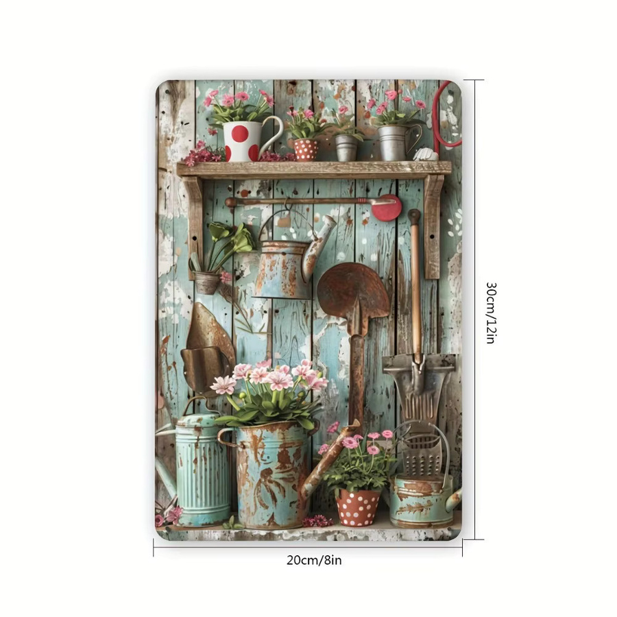 Rustikales Metallschild CIFBUY in blauer Holzoptik als Vintage-Wanddekoration für Garten, Bar oder Garage, Breite: 20,0 cm, Höhe: 20,0 cm - Bild 2