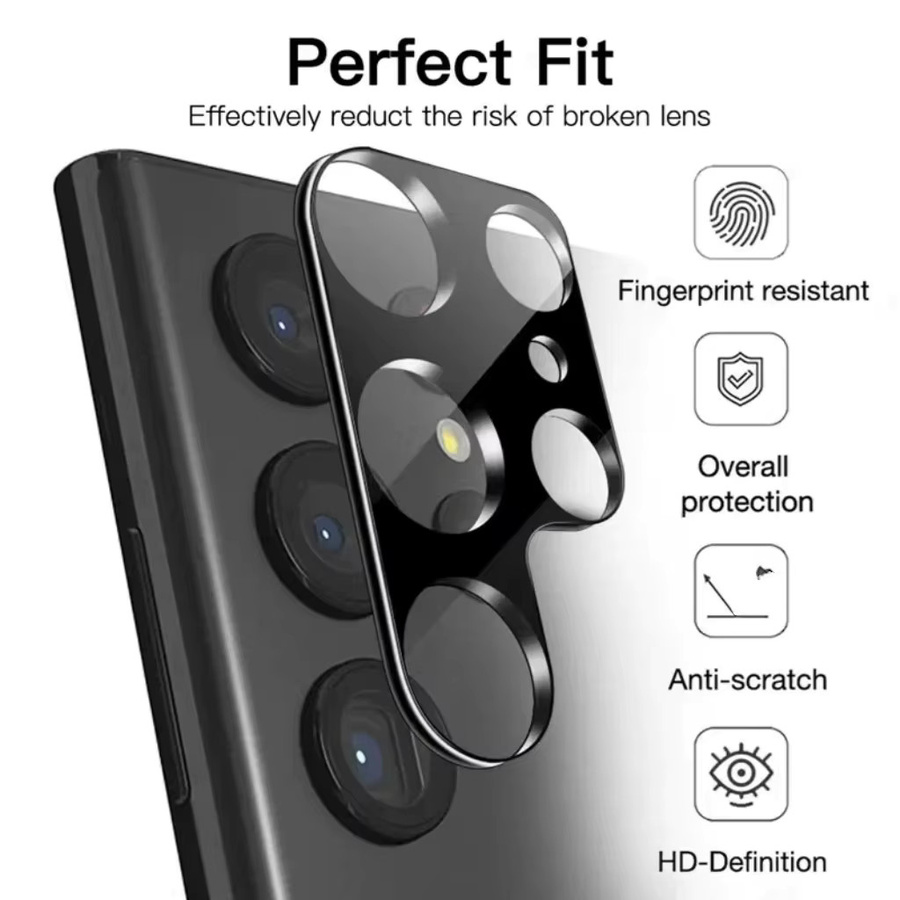 2 Stück Kameraschutz für Samsung Galaxy Serie (A57 A37 A17 A56 A36 A55 A35 A15 A14 A54 A16 S26 S25 S24 S23 Ultra FE Plus) in Schwarz und Transparent - Bild 2