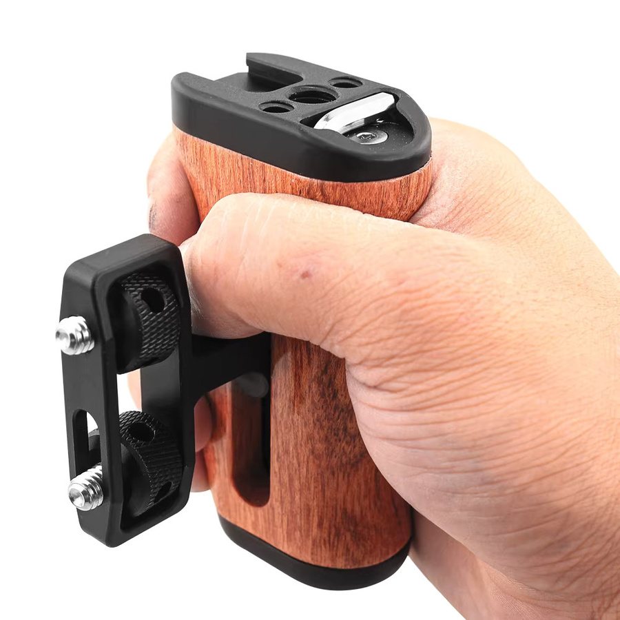 sgrium Universal-Kamerakäfig für Sony mit Holzgriff und Kaltschuh in Schwarz - Bild 2