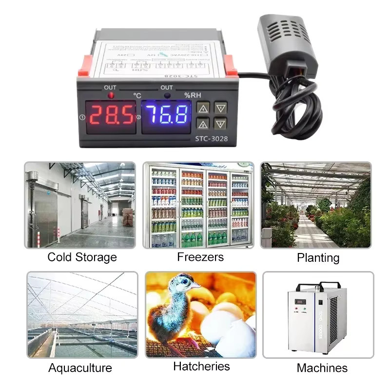 YIDIELE STC-3028 LED Digital Thermostat Temperatur Feuchtigkeit Controller in Schwarz - Bild 5