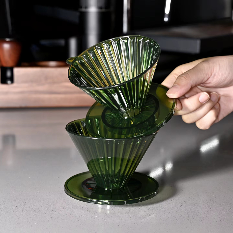 Kacacao Kaffeetropfer aus Kunststoff in Grün, Wiederverwendbarer Kaffeefilter und Kaffeetrichter für Barista, 1–2 Tassen - Bild 2