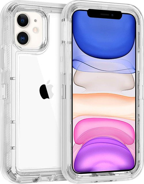 Hybrid Heavy Duty 3-in-1 Stoßfeste Schutzhülle für Apple iPhone in Transparent und Blau - Bild 1
