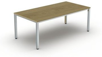 Schreibtisch Bexxstar in Eiche und Chromsilber mit 4-Fuß Quadratrohr, B/T/H: 200 x 100 x 74 cm - Bild 1