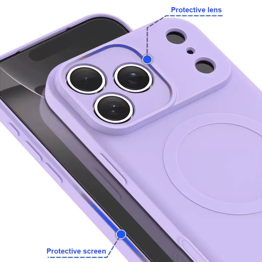 Panbon MagSafe Magnetische Kabellose Ladehülle für iPhone 17 Pro Max aus Soft TPU Silikon in Grün und Lila - Bild 2
