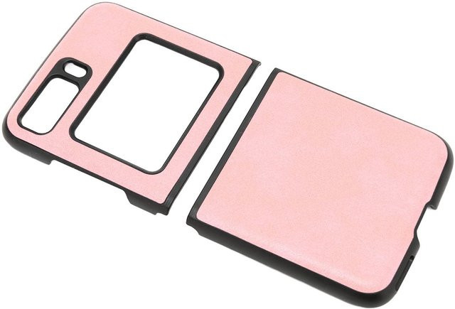 Kratzfestes Handy-Cover mit Litschi-Muster für Motorola Moto Razr 2022 in Rosa - Bild 1