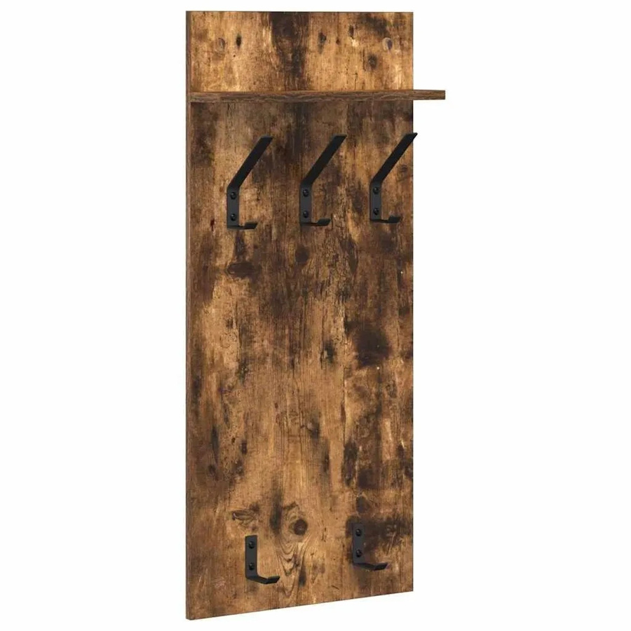vidaXL Wandmontierter Nachttisch in Geräuchertem Eichen-Design, Farbe: Braun, B/T/H: 40 x 10 x 90 cm - Bild 2
