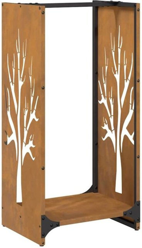 Vidaxl Brennholzregal aus wetterfestem Stahl, B/T/H: 40 x 30 x 80 cm - Bild 1