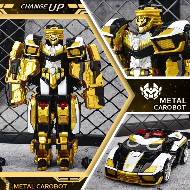 Metal Cardbot Transformierender Roboter-Truck, Spielzeugauto, Gold, Gelb - Bild 3