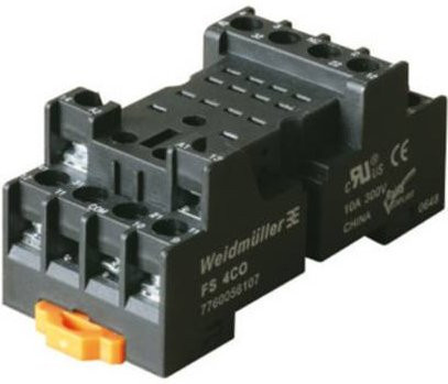 Weidmüller FS 4CO Relaissockel für D-SERIES DRM, Schwarz, 10 Stück, B: 30,6 cm, H: 7,0 cm, L: 6,0 cm - Bild 1