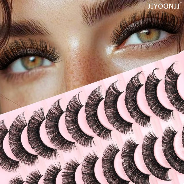 JIYOONJI Falsche Wimpern, Super Mirror D Curly, 10 Paar, Unisex - Bild 1